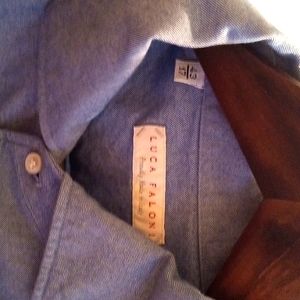 Luca Falconi Blue Button Down Luxury Shirt 17 43